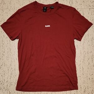 G-Star Raw Gova Burgendy Spellout Crewneck T-Shirt